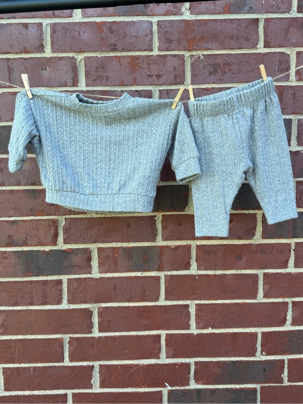Cat & Jack Heather Gray Ribbed Knit Leggings Set